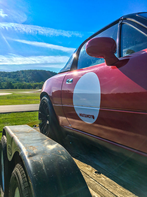 15-Inch, Classic Round Vinyl 'Meatball', MiataMoto Cutout Logo (Pair)