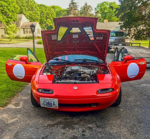 15-Inch, Classic Round Vinyl 'Meatball', MiataMoto Cutout Logo (Pair)